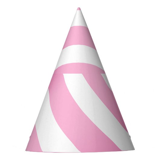 Roze Stripe Party-Pet (aanpassen) Feesthoedjes (Voorkant)