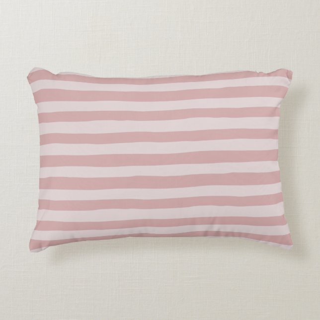 Roze Stripe Patroon Twee prachtige schaduwen van r Accent Kussen (Voorkant)