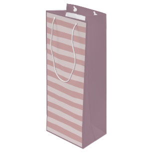 Roze Stripe Patroon Twee prachtige schaduwen van r Wijn Cadeautas