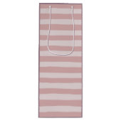 Roze Stripe Patroon Twee prachtige schaduwen van r Wijn Cadeautas (Voorkant)