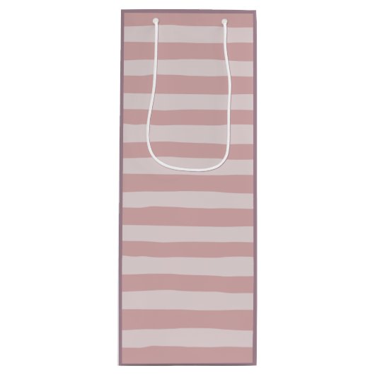 Roze Stripe Patroon Twee prachtige schaduwen van r Wijn Cadeautas (Voorkant)