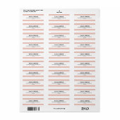 Roze stripe Return Address Labels (Full Sheet)