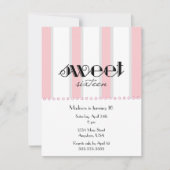 Roze Stripe Sweet 16 Uitnodiging (Voorkant)