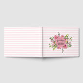Roze striped Baby shower Guest Book Gastenboek (Volledig)