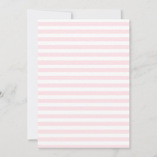 Roze Striped Baby shower Uitnodiging (Achterkant)