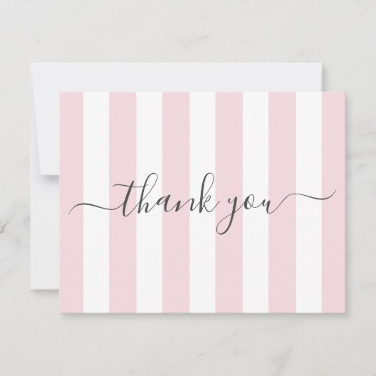 Roze striped Bedankt Opmerking (Voorkant)