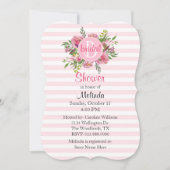 Roze Striped Bridal Shower Kaart (Voorkant)