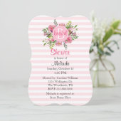 Roze Striped Bridal Shower Kaart (Staand voorkant)