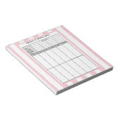 Roze Striped Bridge Score Pad Notitieblok (Schuin)