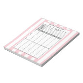 Roze Striped Bridge Score Pad Notitieblok (Linkerzijde)