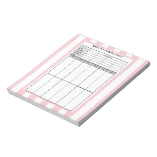 Roze Striped Bridge Score Pad Notitieblok