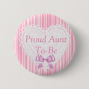 Roze Striped Shabby Chic Baby shower Button