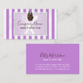 Roze striped Trendy Bakery | Pastechnok Visitekaartje (Voorkant / Achterkant)