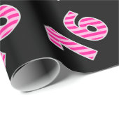 Roze Stripes 16 Event # (Birthday, Jubileum) Cadeaupapier (Rol Hoek)