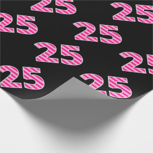 Roze Stripes 25 Event # (Birthday, Jubileum) Cadeaupapier