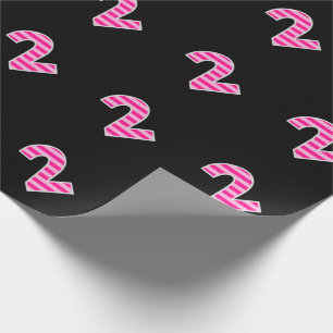 Roze Stripes 2 Event # (Birthday, Jubileum) Cadeaupapier