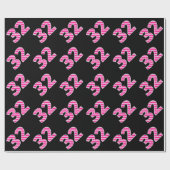 Roze Stripes 32 Event # (Birthday, Jubileum) Cadeaupapier (Vlak)