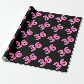 Roze Stripes 36 Event # (Birthday, Jubileum) Cadeaupapier (Uitgerold)