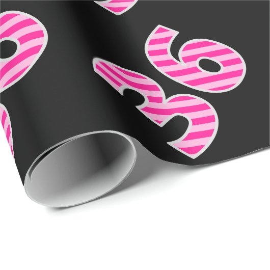 Roze Stripes 36 Event # (Birthday, Jubileum) Cadeaupapier (Rol Hoek)
