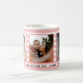Roze stripes 3 Foto Collage Moederdag Gift Koffiemok (Center)