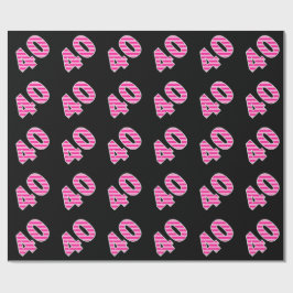 Roze Stripes 40 Event # (Birthday, Jubileum) Cadeaupapier