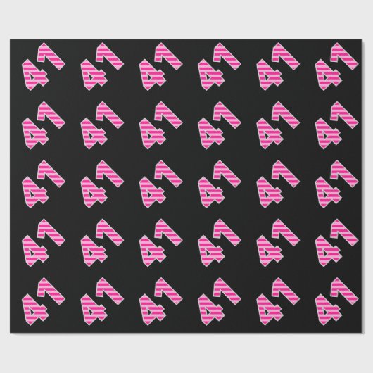 Roze Stripes 41 Event # (Birthday, Jubileum) Cadeaupapier (Vlak)
