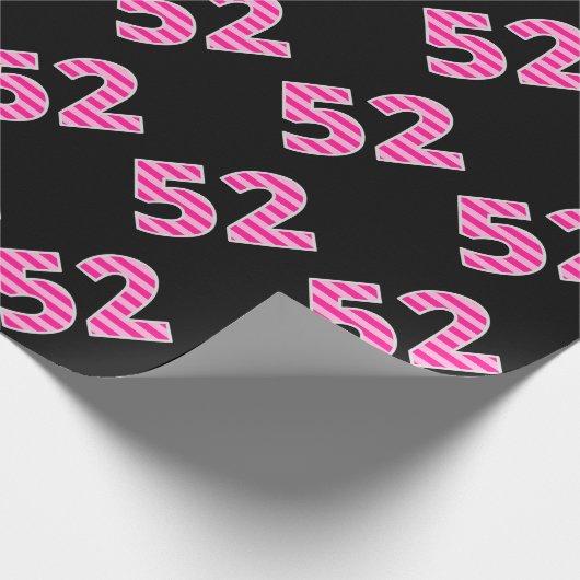 Roze Stripes 52 Event # (Birthday, Jubileum) Cadeaupapier (Hoek)