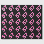 Roze Stripes 57 Event # (Birthday, Jubileum) Cadeaupapier (Vlak)