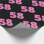Roze Stripes 58 Event # (Birthday, Jubileum) Cadeaupapier (Hoek)