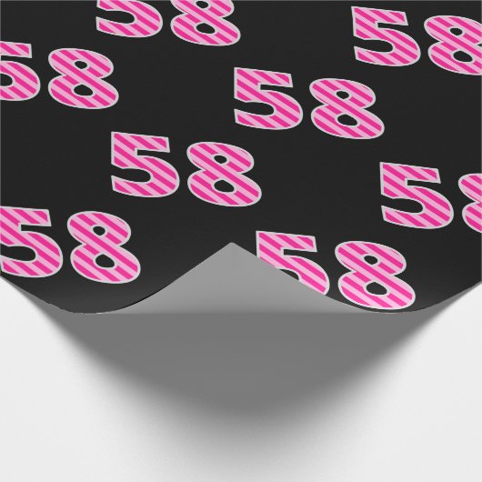 Roze Stripes 58 Event # (Birthday, Jubileum) Cadeaupapier (Hoek)