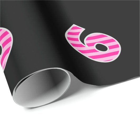 Roze Stripes 6 Event # (Birthday, Jubileum) Cadeaupapier (Rol Hoek)