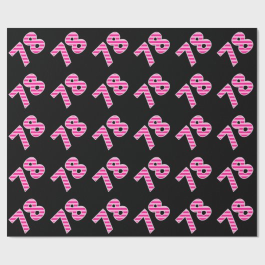 Roze Stripes 78 Event # (Birthday, Jubileum) Cadeaupapier (Vlak)