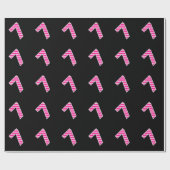 Roze Stripes 7 Event # (Birthday, Jubileum) Cadeaupapier (Vlak)