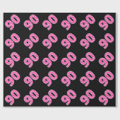 Roze stripes 90 Event # (Birthday, Jubileum) Cadeaupapier (Vlak)