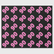Roze stripes 90 Event # (Birthday, Jubileum)