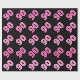 Roze stripes 90 Event # (Birthday, Jubileum) Cadeaupapier