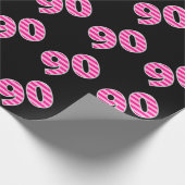 Roze stripes 90 Event # (Birthday, Jubileum) Cadeaupapier (Hoek)