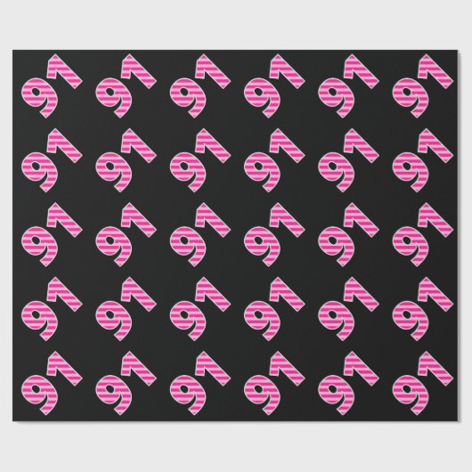 Roze Stripes 91 Event # (Birthday, Jubileum) Cadeaupapier (Vlak)