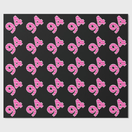 Roze Stripes 94 Event # (Birthday, Jubileum) Cadeaupapier (Vlak)