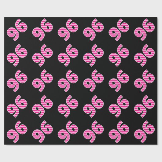 Roze Stripes 96 Event # (Birthday, Jubileum) Cadeaupapier (Vlak)