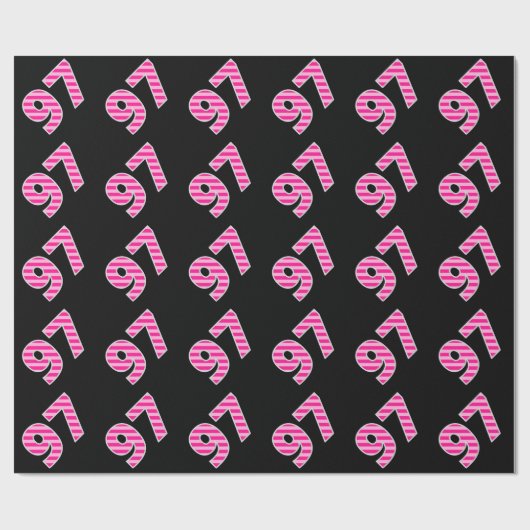 Roze Stripes 97 Event # (Birthday, Jubileum) Cadeaupapier (Vlak)