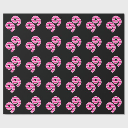 Roze Stripes 99 Event # (Birthday, Jubileum) Cadeaupapier (Vlak)