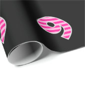 Roze Stripes 9 Event # (Birthday, Jubileum) Cadeaupapier (Rol Hoek)