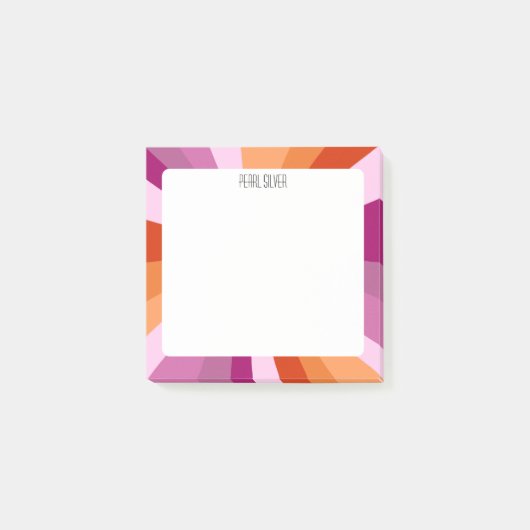 Roze stripes aangepast grafisch logo op maat post-it® notes (Voorkant)