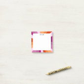 Roze stripes aangepast grafisch logo op maat post-it® notes (Op bureau)