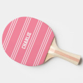 Roze stripes aangepast monogram peddel tafeltennisbatje (Zijkant)