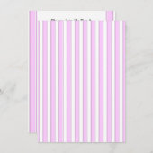 Roze stripes aangepaste bridal Shower-uitnodiginge Kaart (Voorkant / Achterkant)