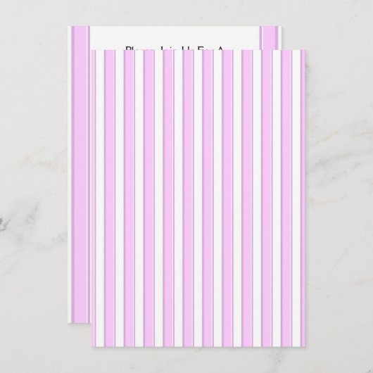 Roze stripes aangepaste bridal Shower-uitnodiginge Kaart (Voorkant / Achterkant)