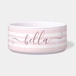 Roze stripes Aangepaste Dog Water Bowl Voerbakje