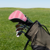 Roze stripes, aangepaste monogram bestuurderscover golfheadcover (Insitu)